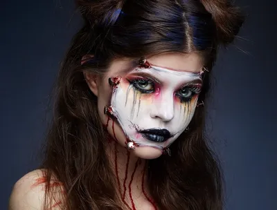 Макияж на Хэллоуин 2022 для девушек: топ-18 страшных и красивых идей  Хэллоуинского грима и мейкапа с фото
