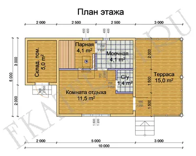 Проект В-6: баня из бруса 5х10 м. - 484 000 рублей|Строительство в  Челябинске - Екатерем