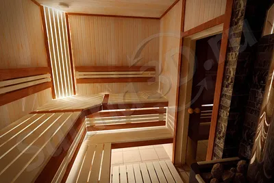 735 дизайн проект бани из ольхи с газовой печью - Sauna3D
