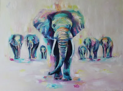 семь слонов картина: 7 тыс изображений найдено в Яндекс.Картинках |  Elephant family art, Animal art, Family art
