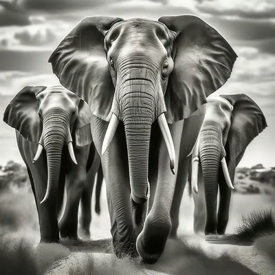 Семь слонов, красиво, реалистично» — создано в Шедевруме