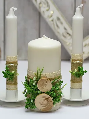 Набор свадебных свечей \"Perfect\" для обряда \"Семейный очаг\" в белом цвете  купить по лучшей цене в Минске - Магазин свадебных аксессуаров Вивальди