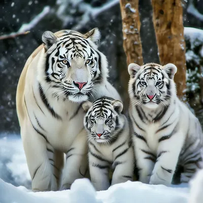 Онлайн пазл «Семейство тигров»