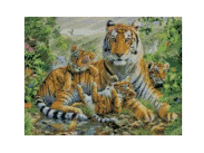 Семейство тигров в пещере, картина …» — создано в Шедевруме