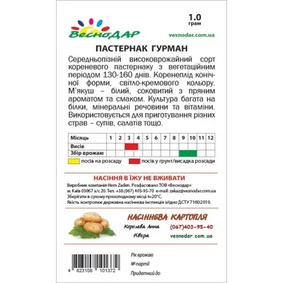 Семена Агрони Пастернак КРУГЛЫЙ 4759 - выгодная цена, отзывы,  характеристики, фото - купить в Москве и РФ