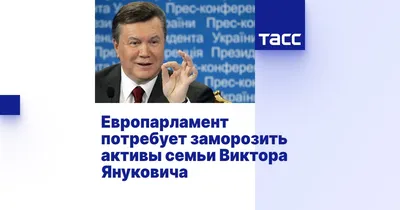 Европарламент требует заморозить активы семьи Януковича / Статья
