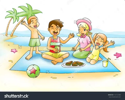 Картинки семья с детьми на пляже (65 фото) » Картинки и статусы про  окружающий мир вокруг