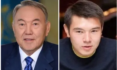 Чей сын изображен рядом с президентом Назарбаевым?
