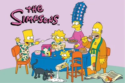 Фото семьи симпсонов в новогоднем …» — создано в Шедевруме