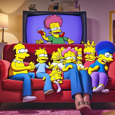 Семья симпсонов, Гамер, Мардж с …» — создано в Шедевруме