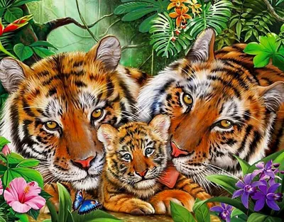Семья тигров стоковое фото. изображение насчитывающей охота - 40781924