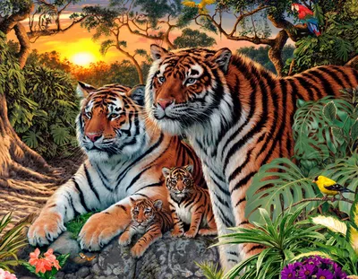 Купить зоопарк: семья тигров, цены на Мегамаркет