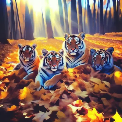 Фотообои Семья тигров u18516 купить в Украине | Интернет-магазин Walldeco.ua