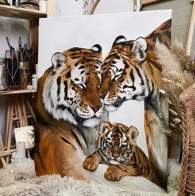 Картина по номерам «Рыжий кот» Семья тигров, Х-1003 купить в Минске:  недорого, в рассрочку в интернет-магазине Емолл бай