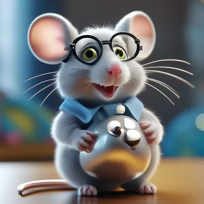 Серая мышь безумный учёный, в …» — создано в Шедевруме