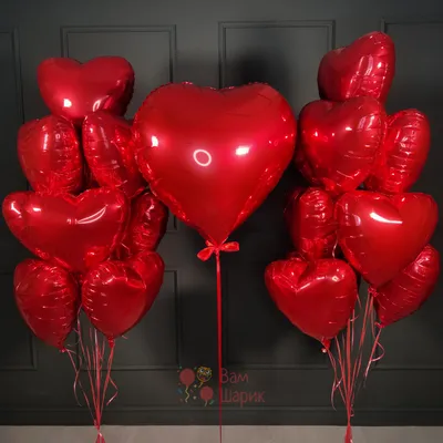 Купить Сдвоенные сердца из воздушных шаров в Москве недорого с доставкой