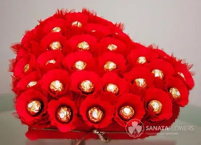 Сердце из конфет 4 - Sanata Flowers - Цветы Королев