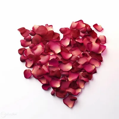 Сердце из лепестков роз - 49 фото