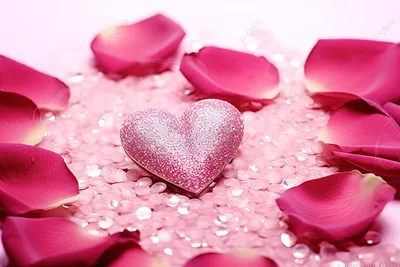 Красное сердце из лепестков роз в …» — создано в Шедевруме