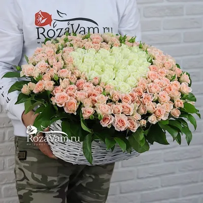 Розы в коробке - сердце за 9 190 руб. | Бесплатная доставка цветов по Москве
