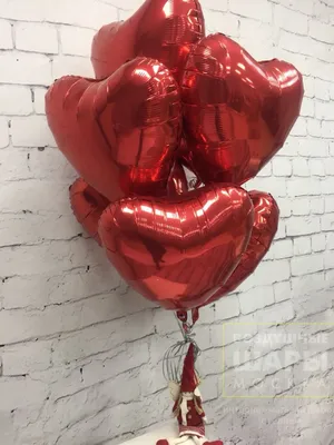 Облако фольгированных шаров в форме сердца | доставка по Москве и области