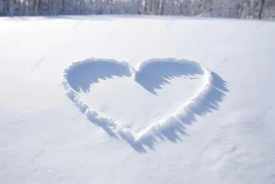 Сердце в пушистом снегу - обои на рабочий стол