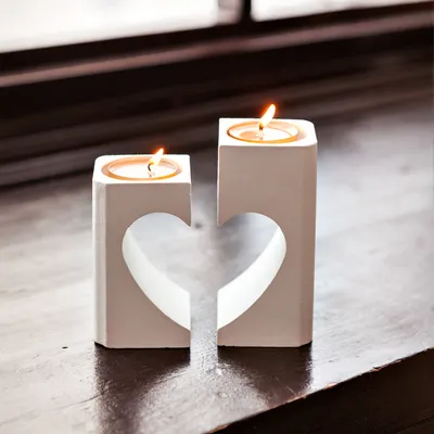 Силиконовая форма в виде сердца и свечи, 3D украшение для дома, с  основанием, для ароматов, мыла из смолы, геометрической формы, подарок на  день рождения для пар | AliExpress