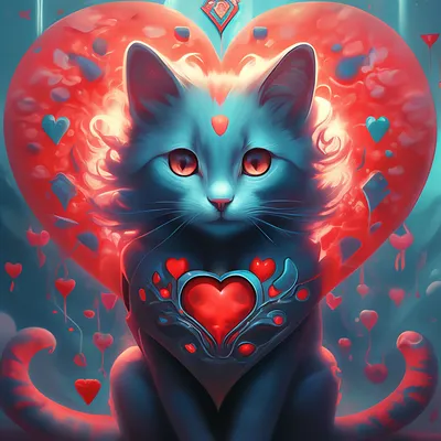 Одна красивая кошка с сердцем Стоковое Фото - изображение насчитывающей  котенок, друг: 164725820