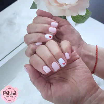DiNail Beauty маникюр/ нежный маникюр / сердце на ногтях / розовый маникюр  #nails #нежныен… | Розовый маникюр, Маникюр на день святого валентина,  Дизайнерские ногти