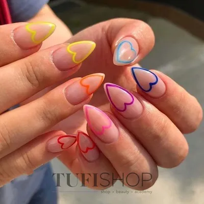100 шт/мешок сердце полые жемчужины для дизайна ногтей украшения 3D  разноцветные шармы DIY бусины украшения для маникюра аксессуары | AliExpress