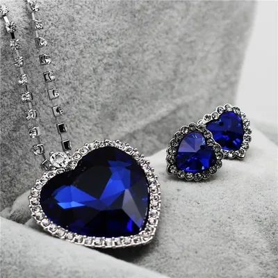 Ювелирные изделия Свадебная любовь Синий кристалл Сердце океана Титаник  женское ожерелье Сердце навсегда Кулон – лучшие товары в онлайн-магазине  Джум Гик