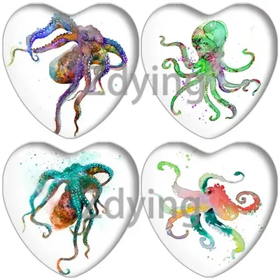 Пестротканый веселый осьминог Иллюстрация штока - иллюстрации насчитывающей  сердце, чертеж: 198741907