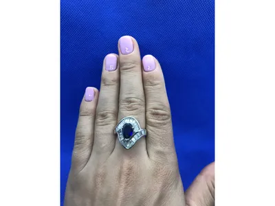 Серебряное кольцо с сапфиром (ID#757183071), цена: 1400 ₴, купить на Prom.ua