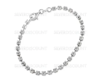 Браслет с прозрачными камнями, серебро 925 купить на SilverDiscount.ru