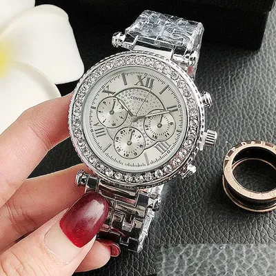 Новые модные роскошные дизайнерские брендовые серебряные часы, женские часы,  женские кварцевые часы стразы из нержавеющей стали, женские наручные часы |  AliExpress