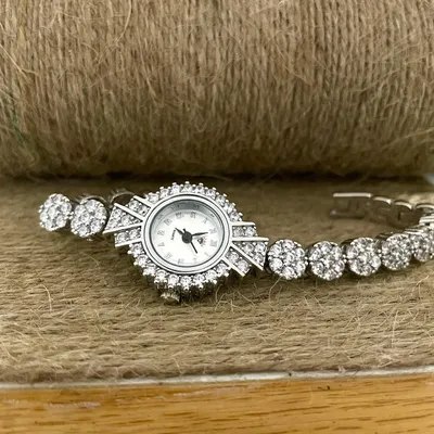 Серебряные женские часы с брендом HF Marcasite Stone - ΛRTUKLU TELKARI ®