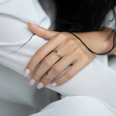 Двойное кольцо V без камней - Ювелирный гардероб EVGENIA MOMENT  (Momentsilver). интернет-магазин украшений из серебра