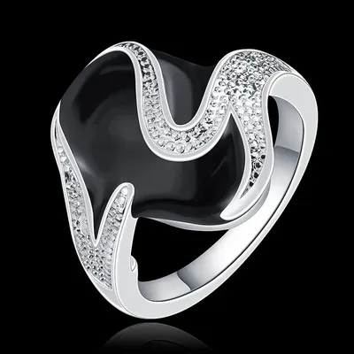 Двойное кольцо женское серебряное с позолотой и большим камушком Рената  красивое (ID#1647715755), цена: 950 ₴, купить на Prom.ua