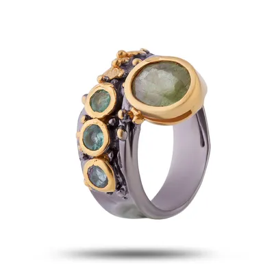 Серебряное кольцо с камнями бр-1410921 - купить Серебряные кольца в  интернет магазине GSW