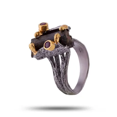 Серебряное кольцо 875 пробы с корундом | Серебряные кольца, Винтажные кольца,  Кольца