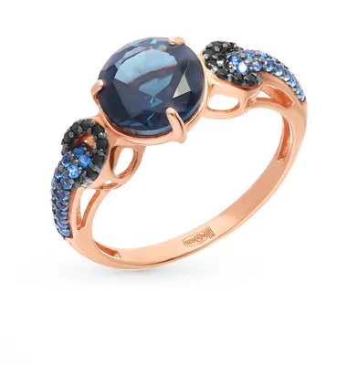 Тонкое кольцо с голубым топазом купить в интернет-магазине StuffLand