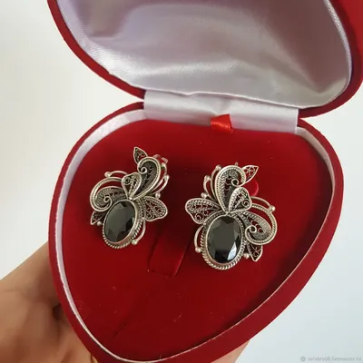 Серебряные серьги 925* с Сапфирами | Магазин часов и ювелирных украшений  Royal