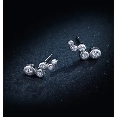 Серебряные серьги с кубическим цирконием, обсидианом 181433_SR_OB_001_WG  купить по цене от 3160 руб. в интернет-магазине The Jeweller