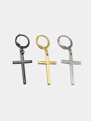 Серьги-кольцо с крестом \"Minimal\" для мужчин купить по низким ценам в  интернет-магазине Uzum