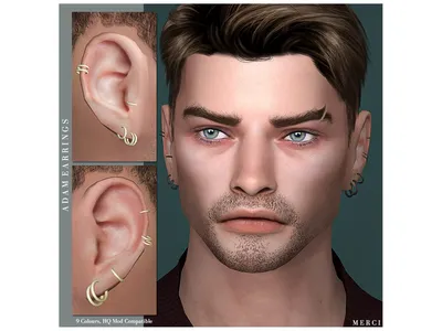 Серьги для мужчин Adam Earrings Симс 4