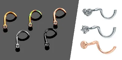 Изогнутые серьги-гвоздики для имитации пирсинга носа | AliExpress