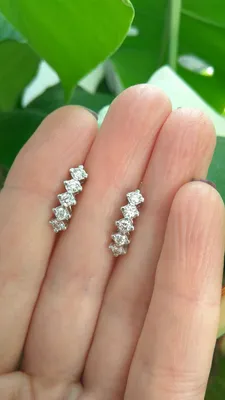 Серьги \"Дорожки\" с бриллиантами 0,7 ct белое золото 585 купить в  интернет-магазине Ярмарка Мастеров по цене 145000 ₽ – MHQGURU | Серьги  классические, Москва - доставка по России