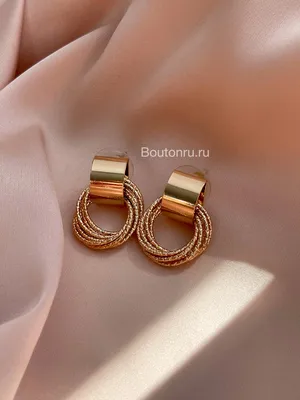 Серьги с кольцами золото – купить за 345 руб | BOUTON.RU