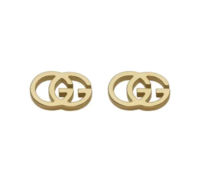 Серьги Gucci Running G YBD094074002, жёлтое золото | Mercury | Серьги-гвоздики,  Золотые заклепки, Украшения из розового золота