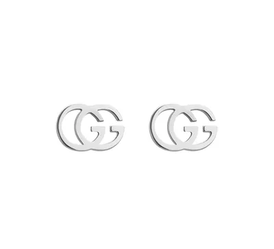 Серьги Gucci GG Running YBD094074001, белое золото | Mercury